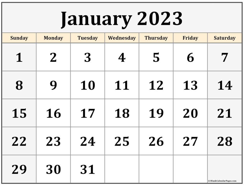 January 2023 Calendar Free Printable Calendar
