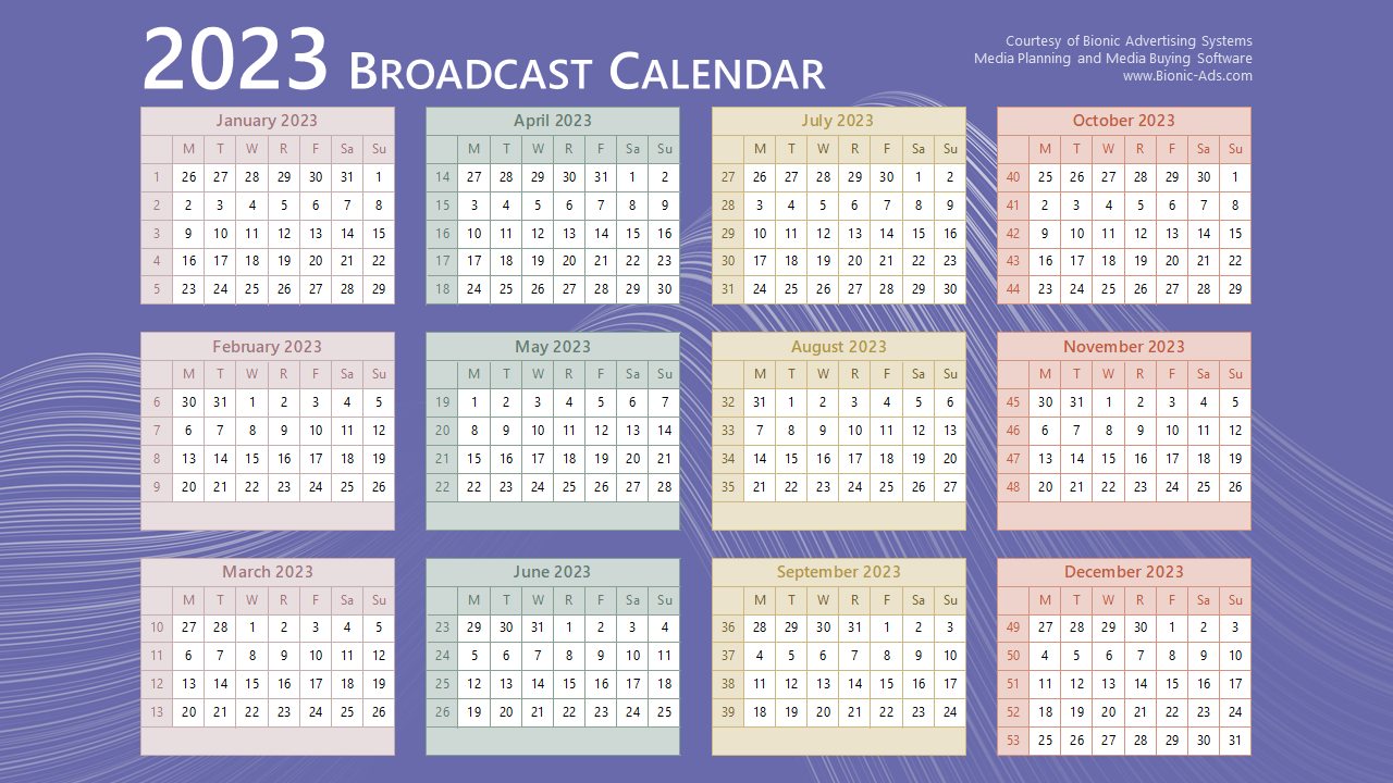 Nielsen Broadcast Calendar 2023 2023 Calendar