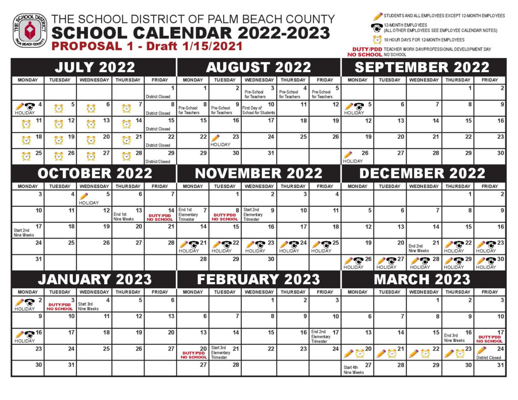 Palm Beach County School District Calendar Holidays 2022 2023