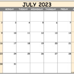 Printable Calendar July 2023 Printable World Holiday