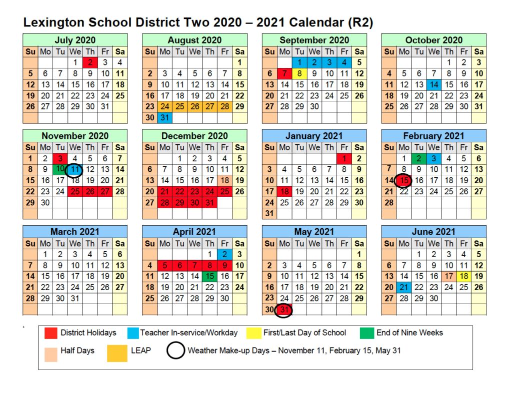 School District 2 Calendar 2021 United States Map
