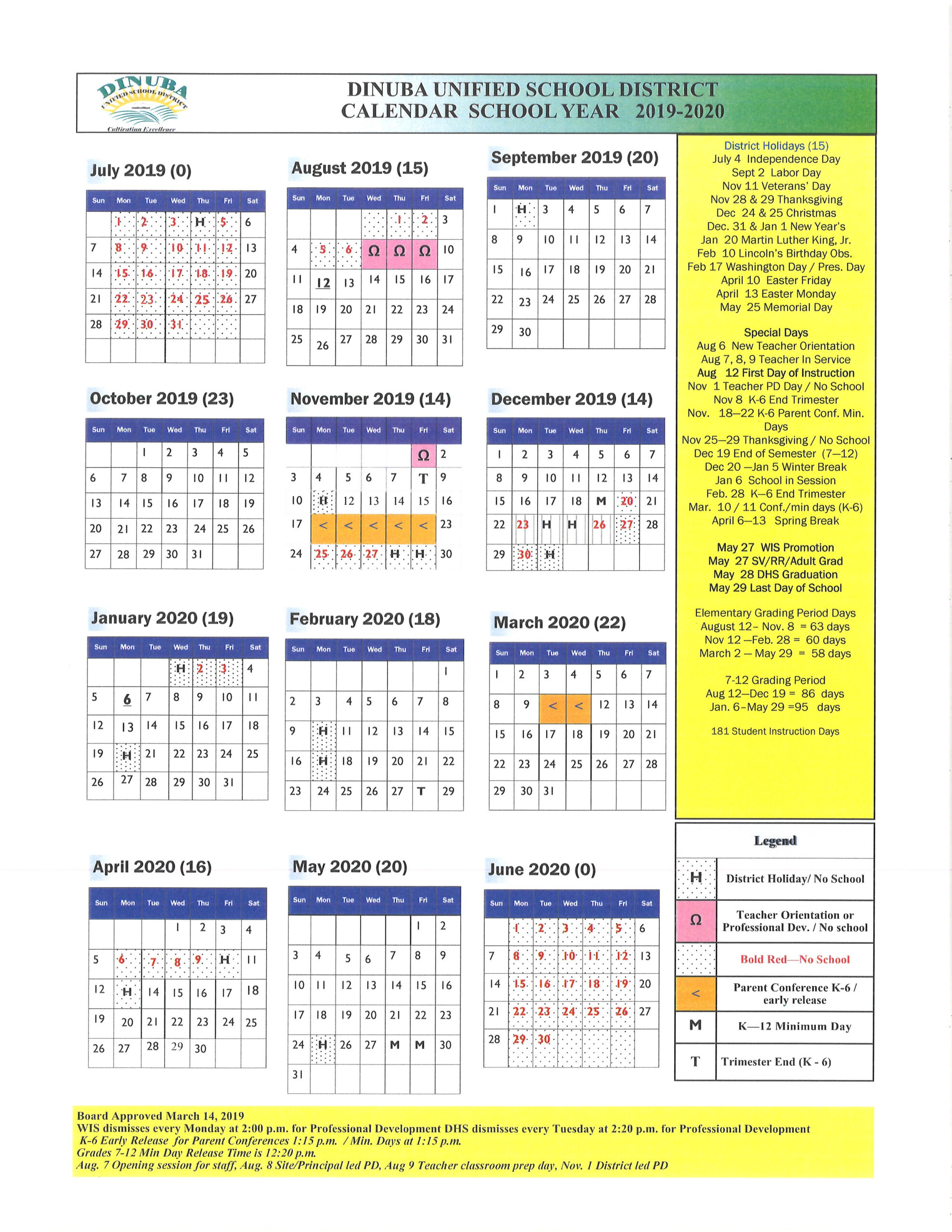 School Year Calendar 2022 Thru 2023 Gambaran