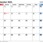 September 2023 Calendar Templates For Word Excel And PDF