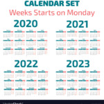 Simple 2020 2023 Years Calendar Royalty Free Vector Image