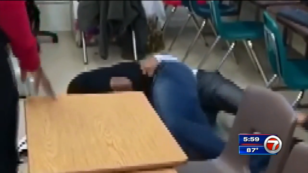 Video Captures Fight Between Teacher Student Inside Homestead Middle 