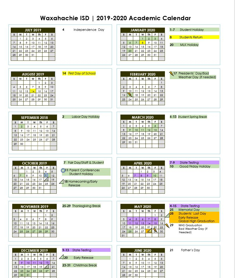 Waxahachie Isd Calendar 2022 2023 August Calendar 2022