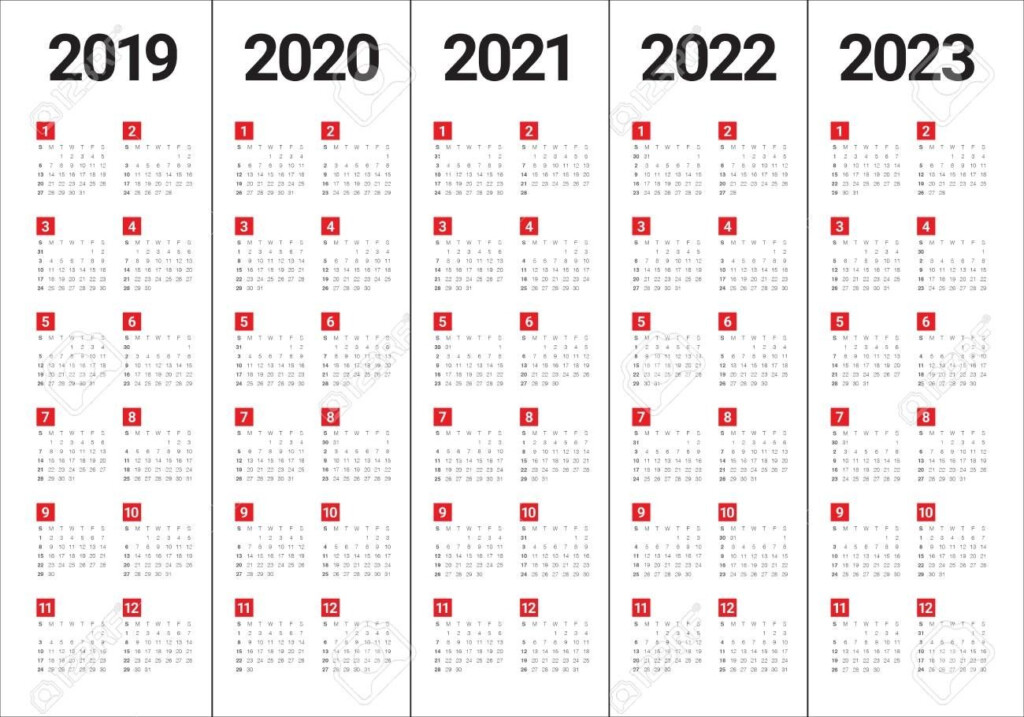 Yearly Calendar 2020 2021 2022 2023 In 2020 Calendar Printables 